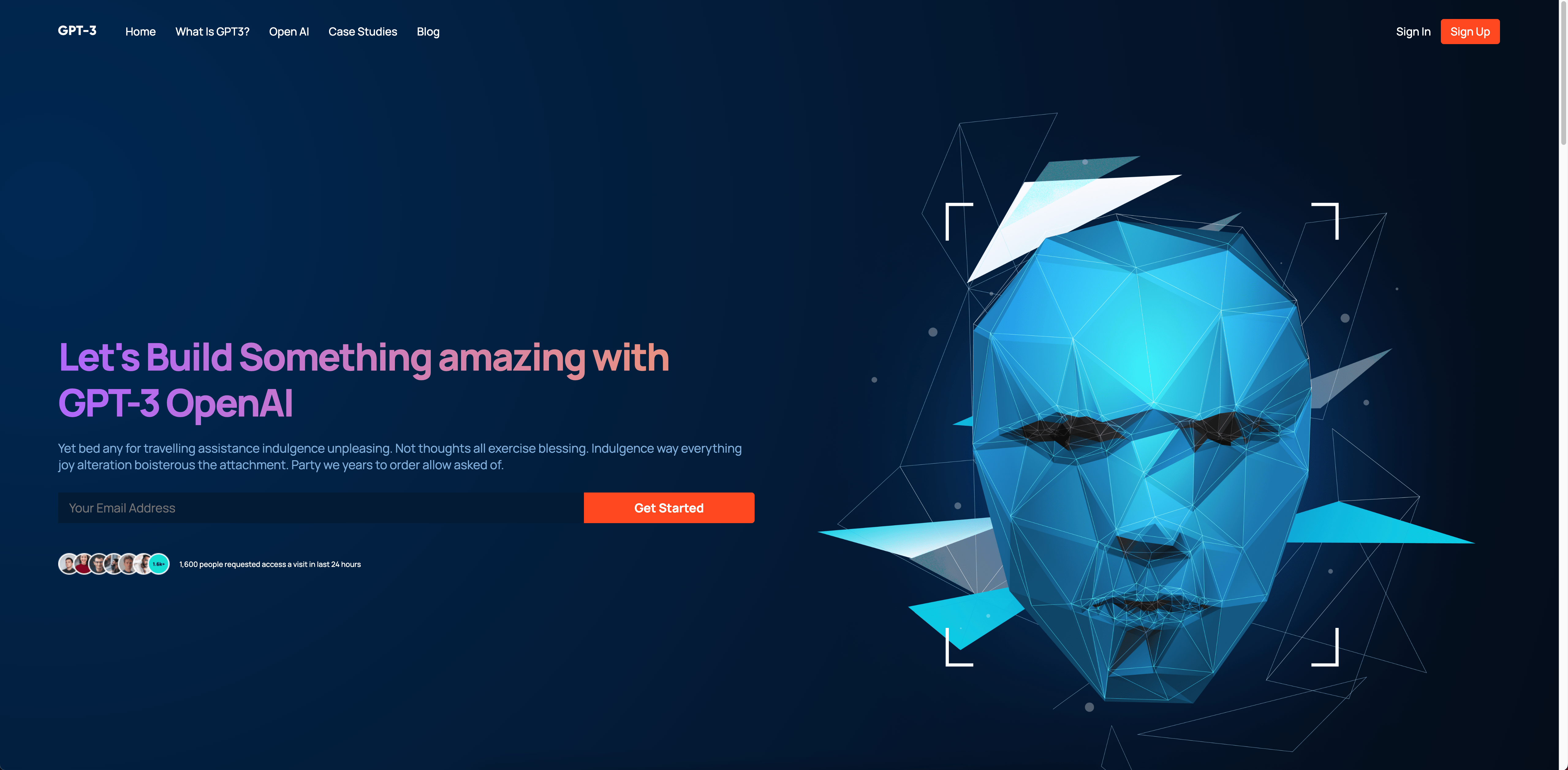 gpt3 site screenshot